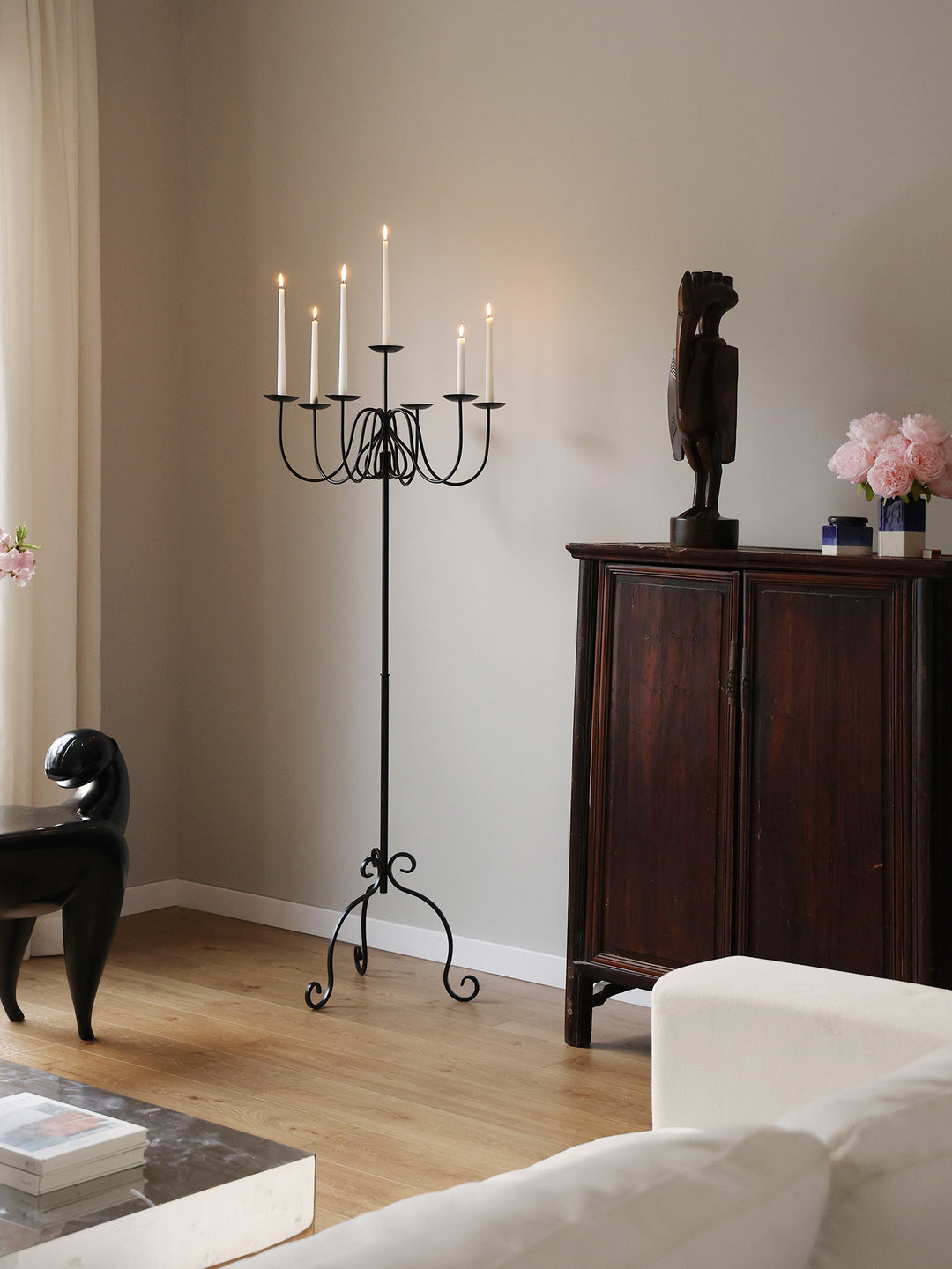 Wrought Iron Floor Candelabra