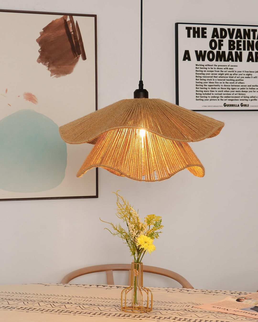 Handmade Straw Hat Pendant Lamp - Vakkerlight