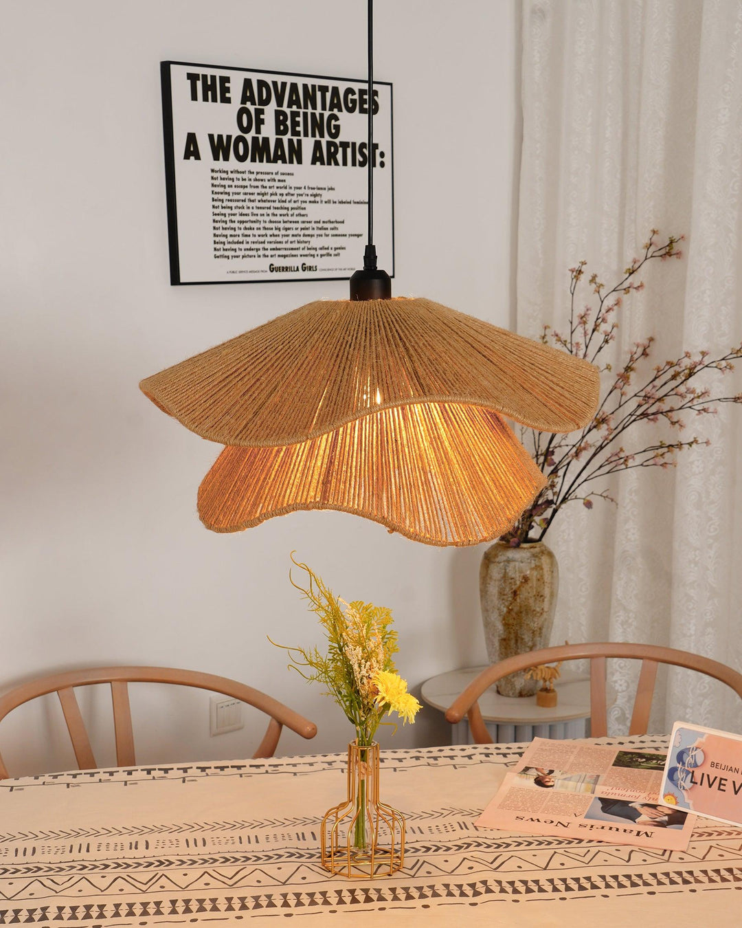 Handmade Straw Hat Pendant Lamp - Vakkerlight