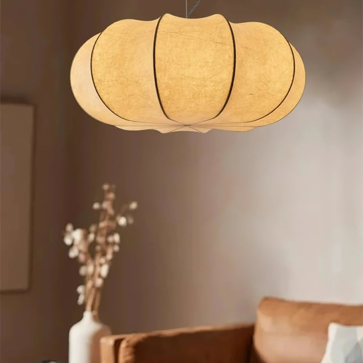 Oblate Silk Pendant Lamp - Vakkerlight