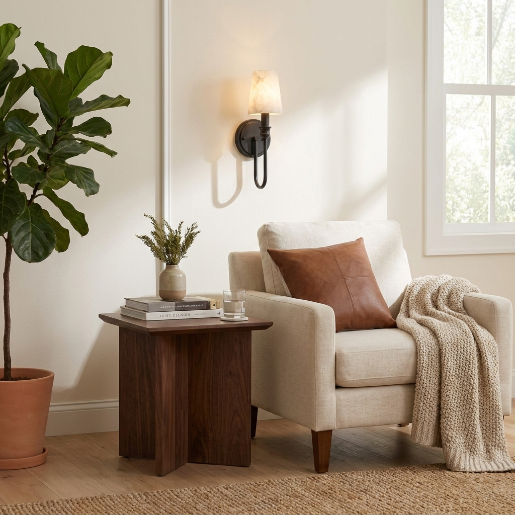Harp Alabaster Wall Sconce