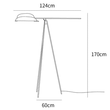 Lampada da Terra Treppiede Heart Wing — Dimension drawings 1