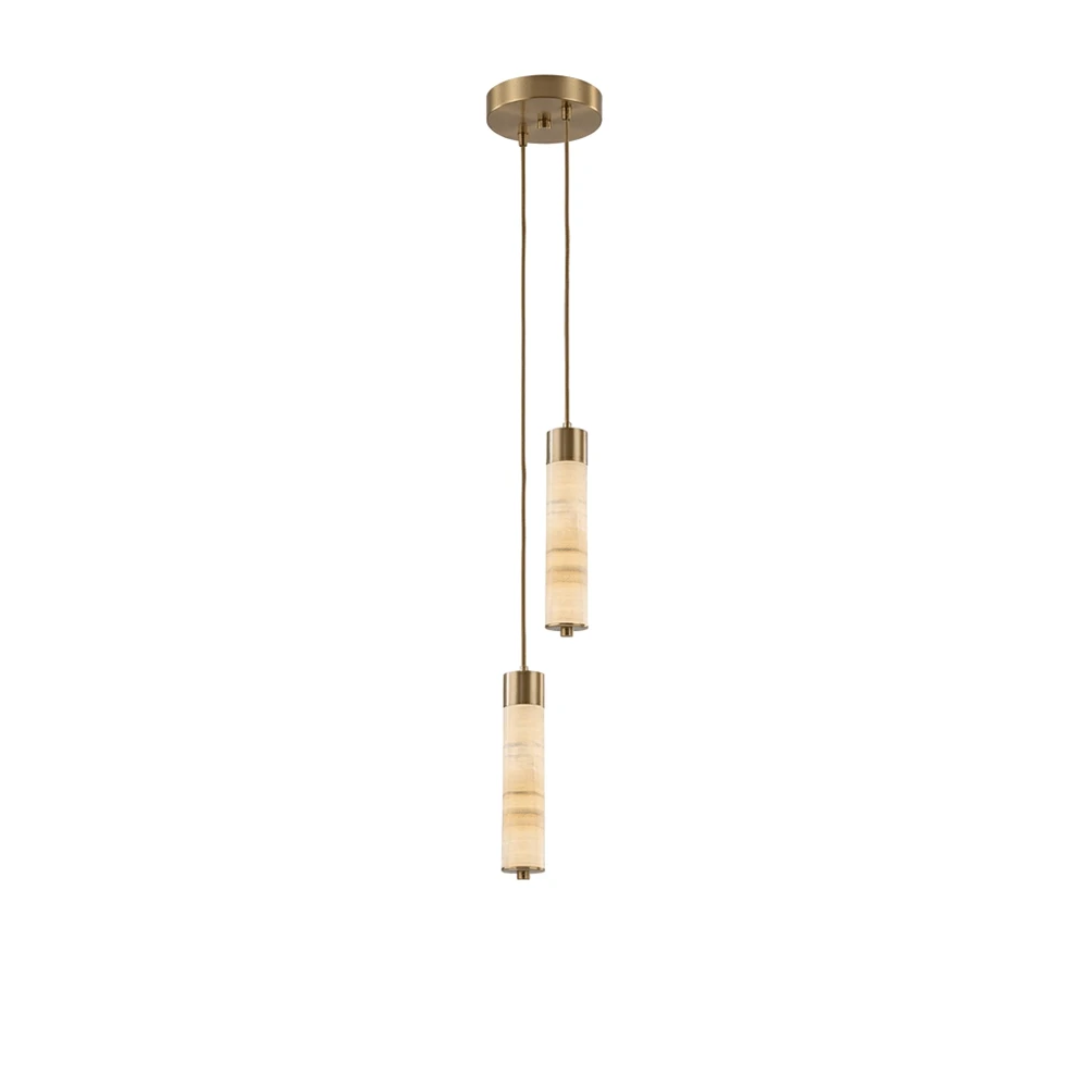 Helix Alabaster Column Chandelier