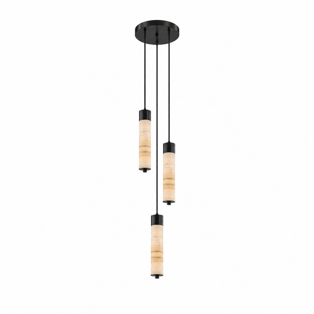 Helix Alabaster Column Chandelier