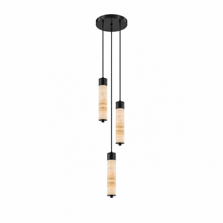 Helix Alabaster Column Chandelier