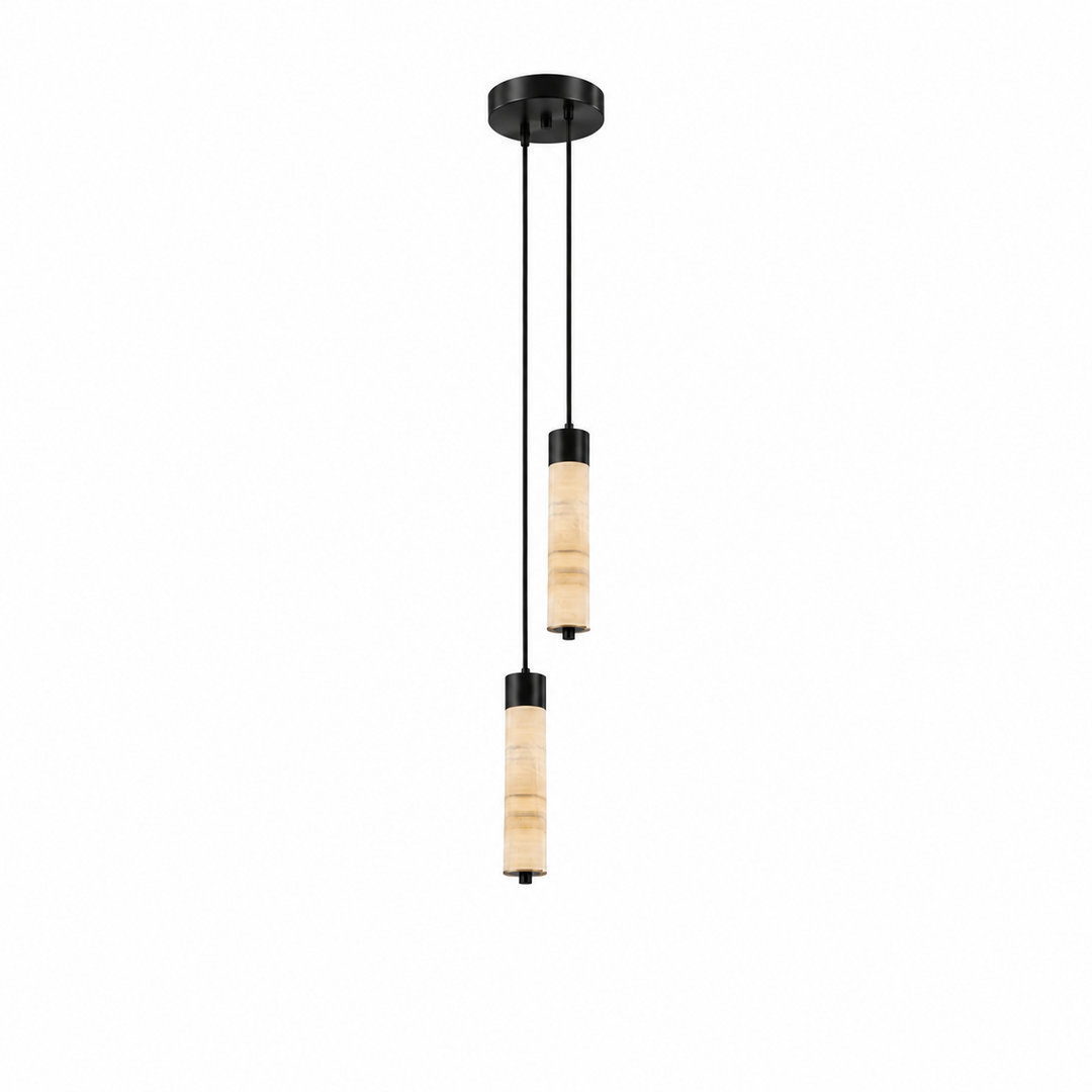 Helix Alabaster Column Chandelier
