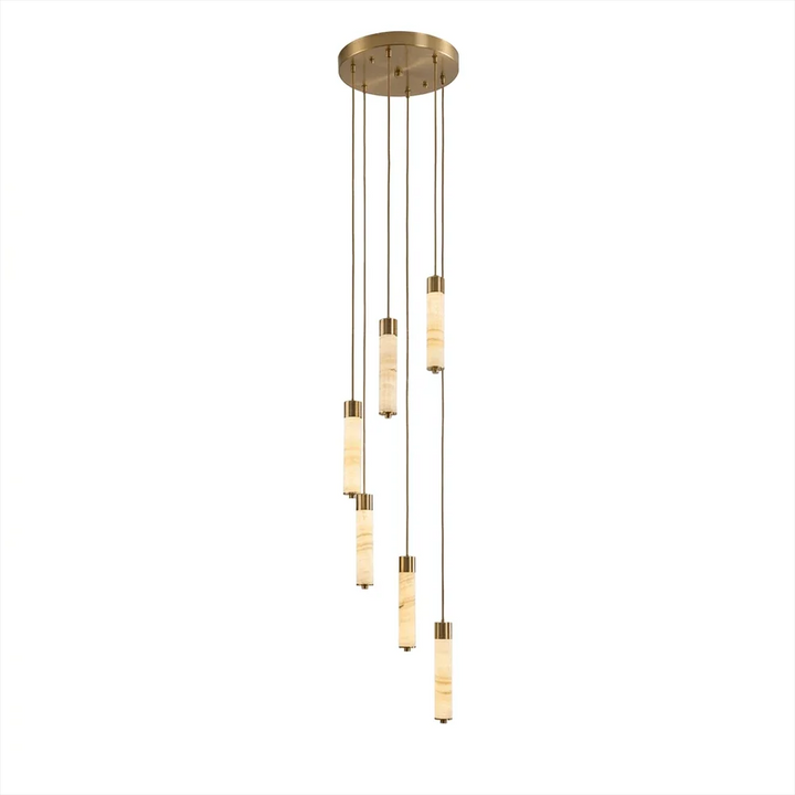 Helix Alabaster Column Chandelier