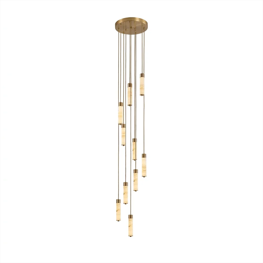 Helix Alabaster Column Chandelier
