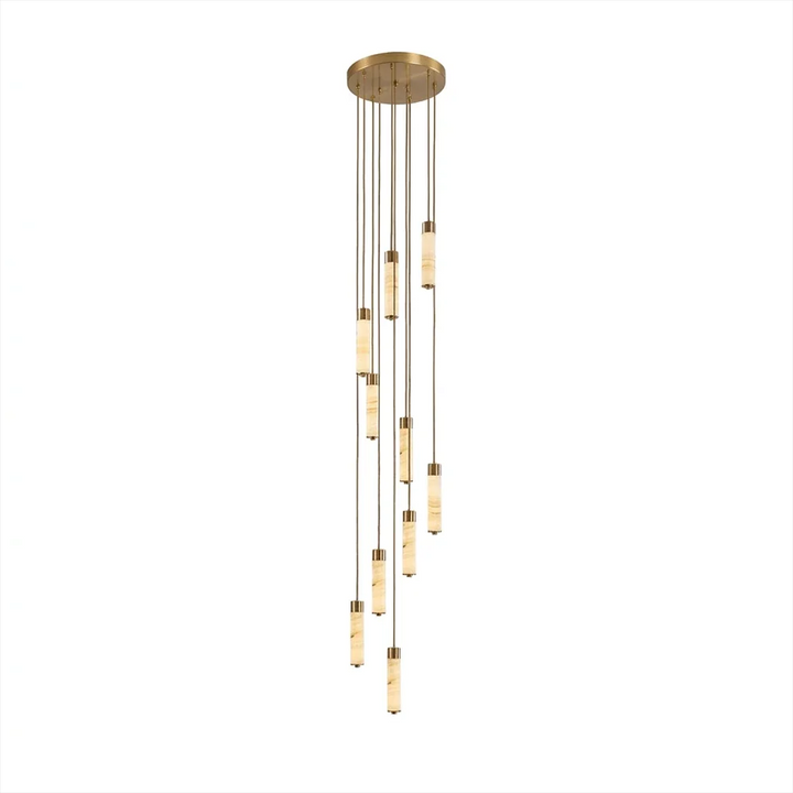 Helix Alabaster Column Chandelier