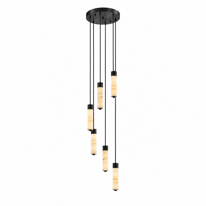 Helix Alabaster Column Chandelier
