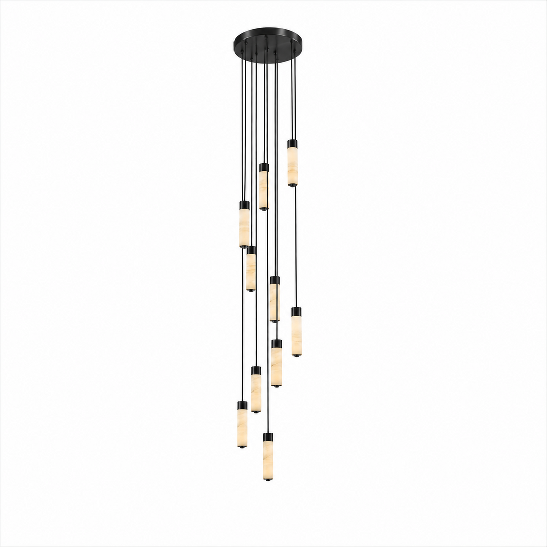 Helix Alabaster Column Chandelier