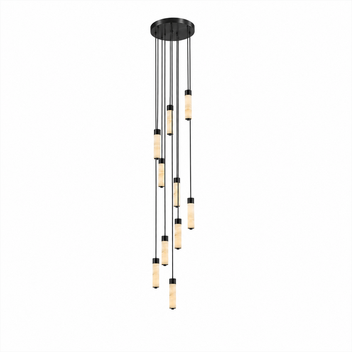 Helix Alabaster Column Chandelier