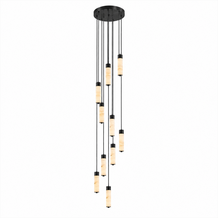 Helix Alabaster Column Chandelier