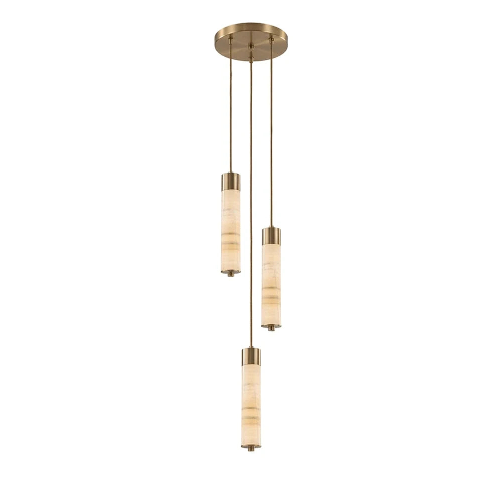Helix Alabaster Column Chandelier
