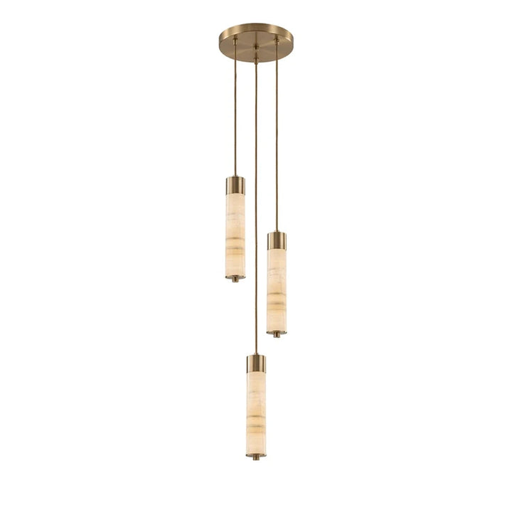 Helix Alabaster Column Chandelier