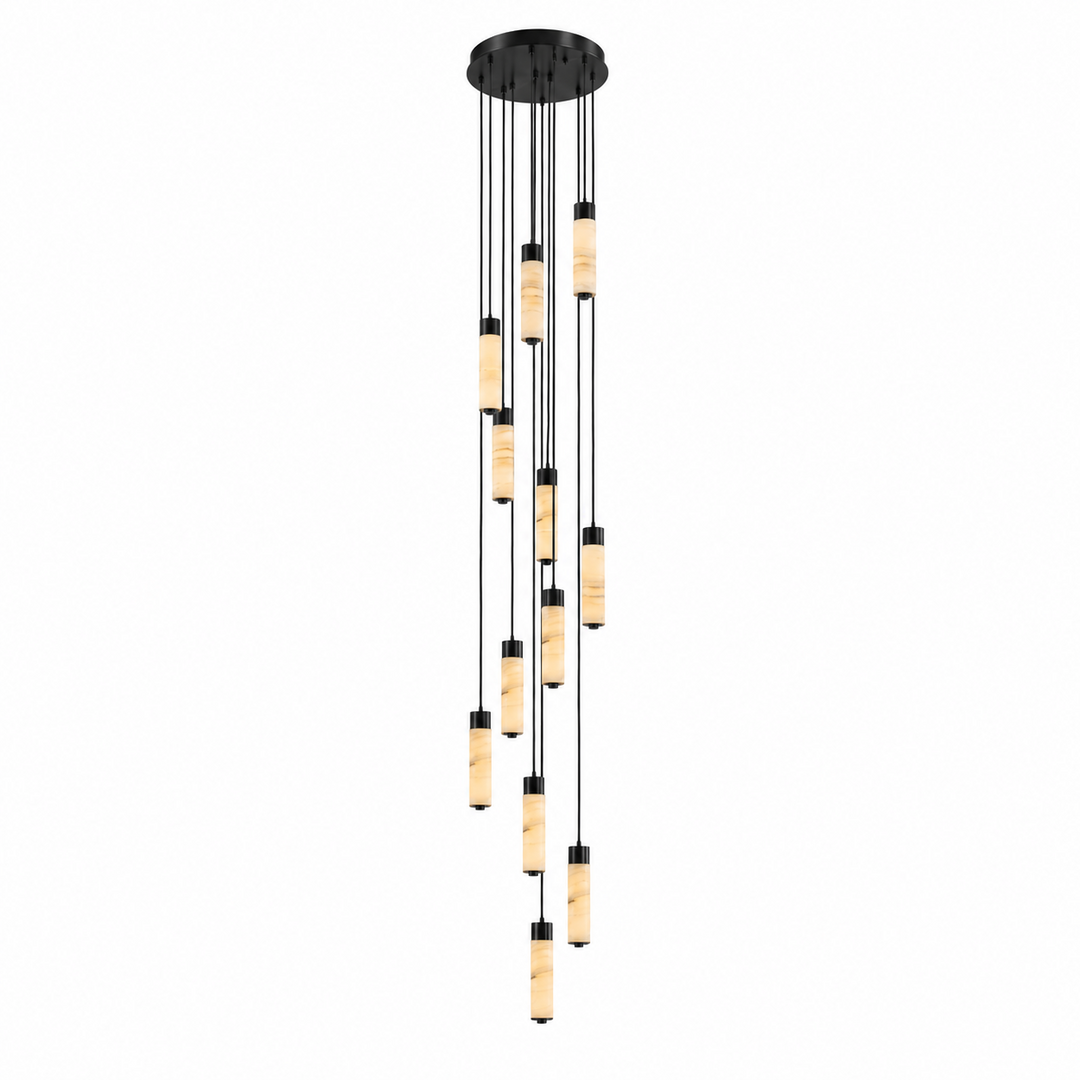 Helix Alabaster Column Chandelier
