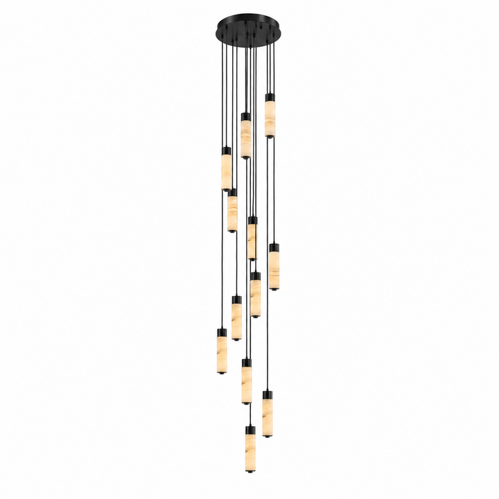 Helix Alabaster Column Chandelier