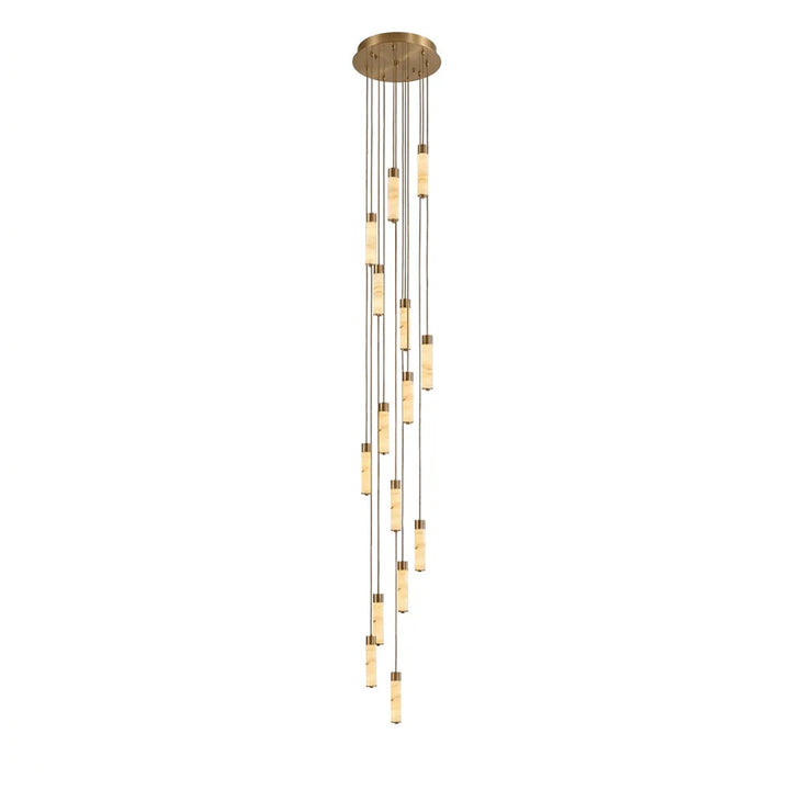 Helix Alabaster Column Chandelier