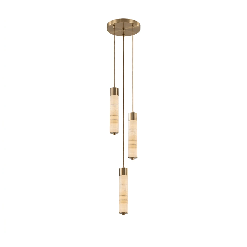 Helix Alabaster Column Chandelier