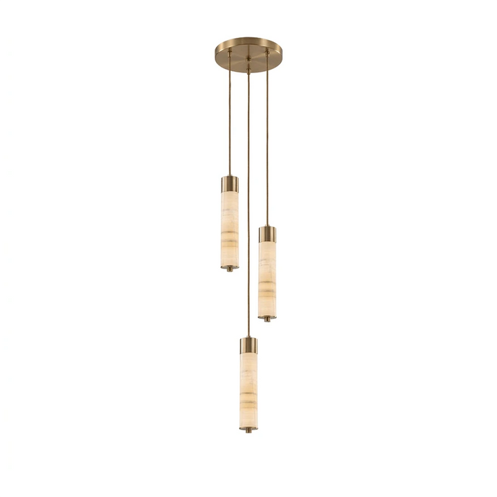 Helix Alabaster Column Chandelier