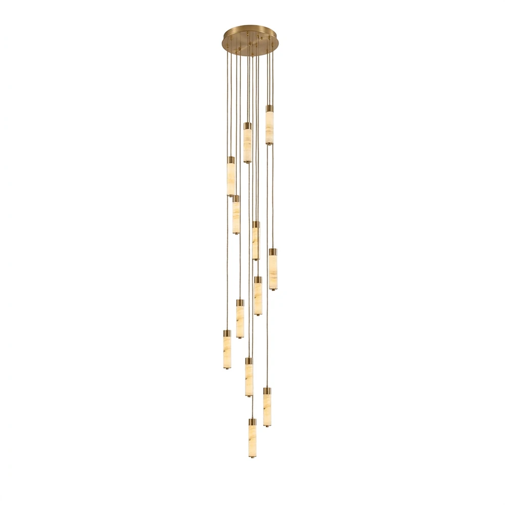 Helix Alabaster Column Chandelier