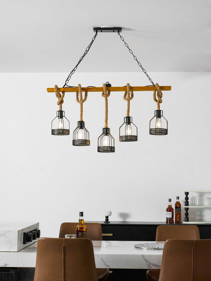 Hemp Rope Industrial Grenade Chandelier