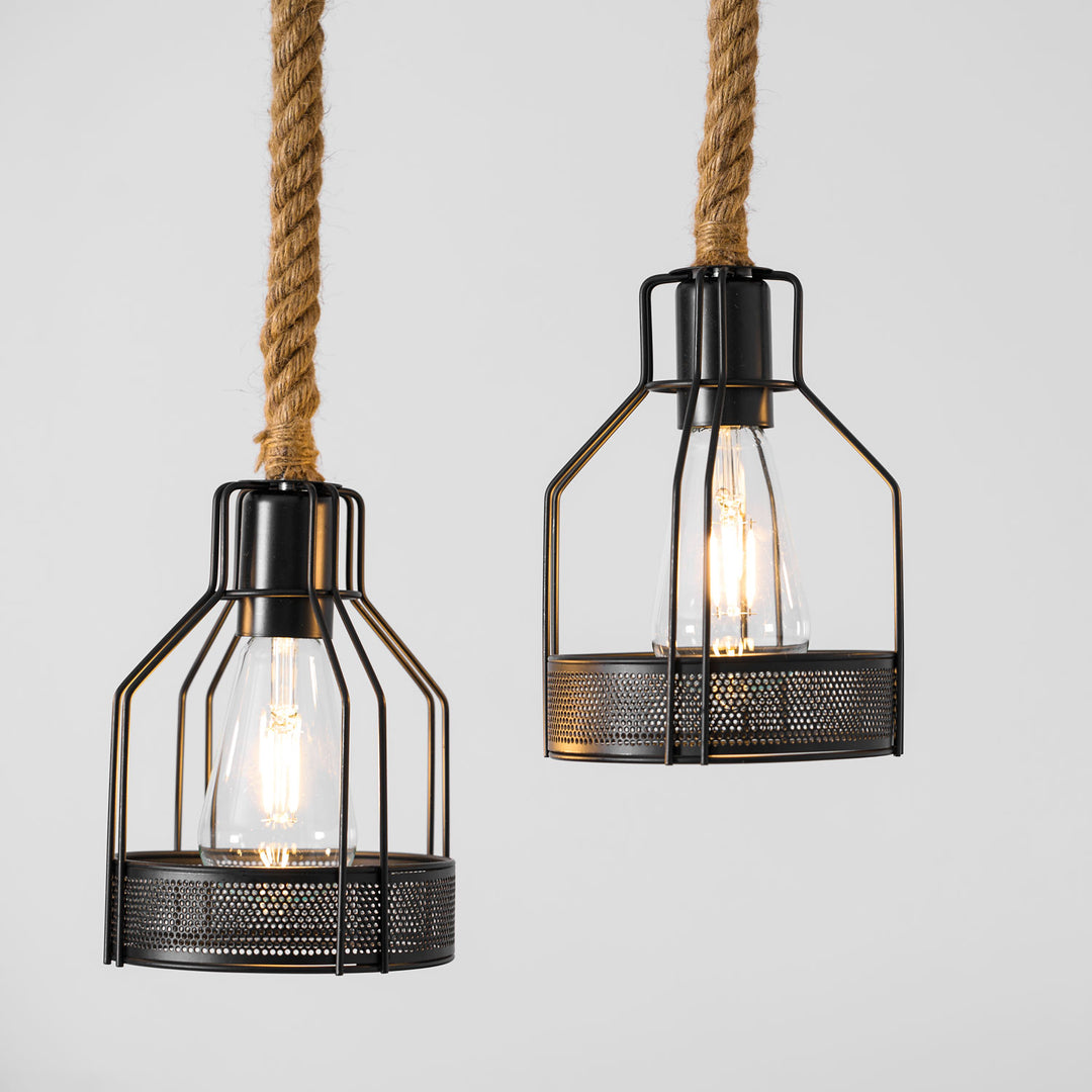 Hemp Rope Industrial Grenade Chandelier