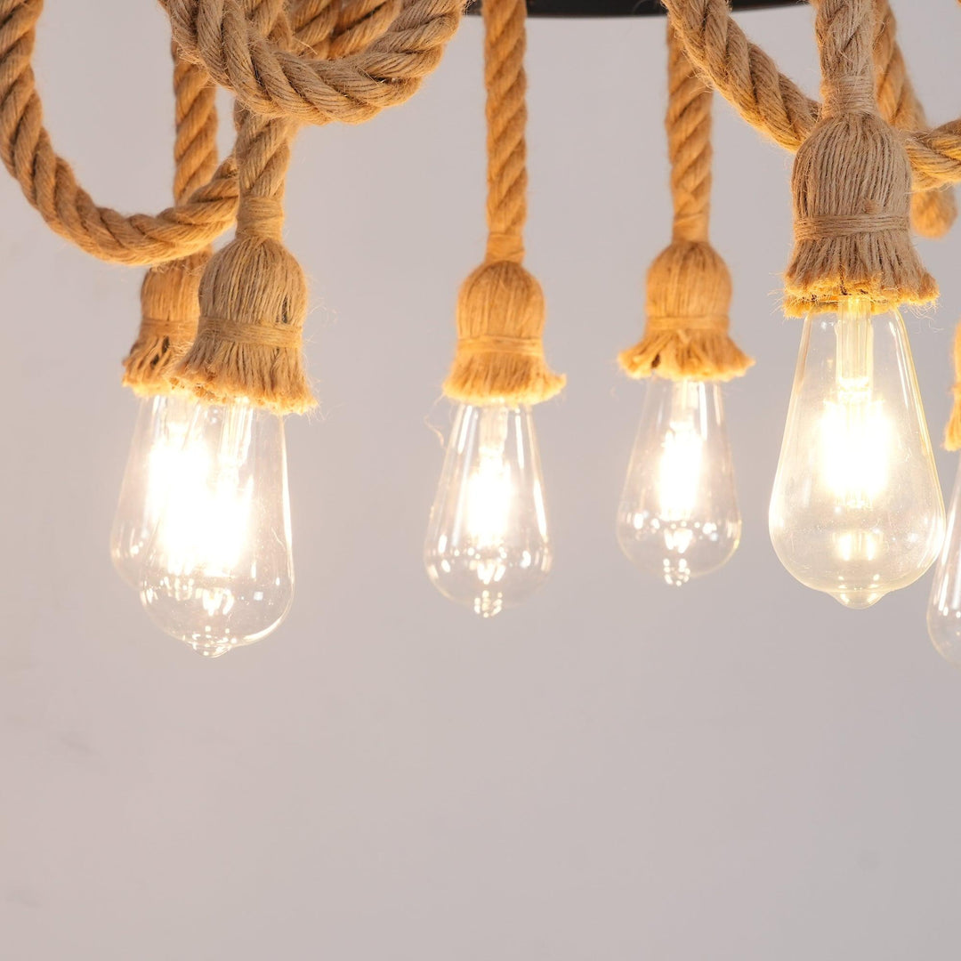 Hemp Rope Industrial Six Head Chandelier - Vakkerlight