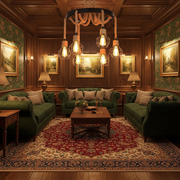 Hemp Rope Industrial Starfall Chandelier - Vakkerlight