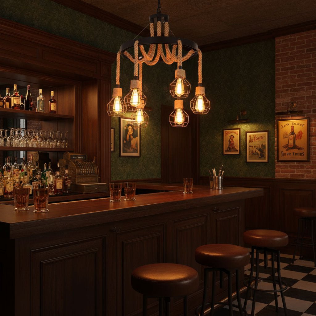 Hemp Rope Industrial Starfall Chandelier - Vakkerlight