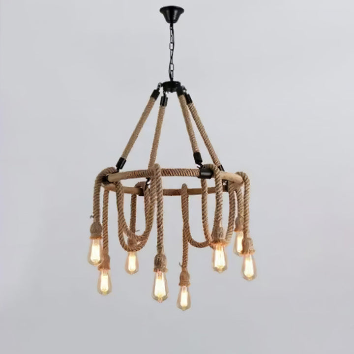 Hemp Rope Industrial Chandelier - Vakkerlight
