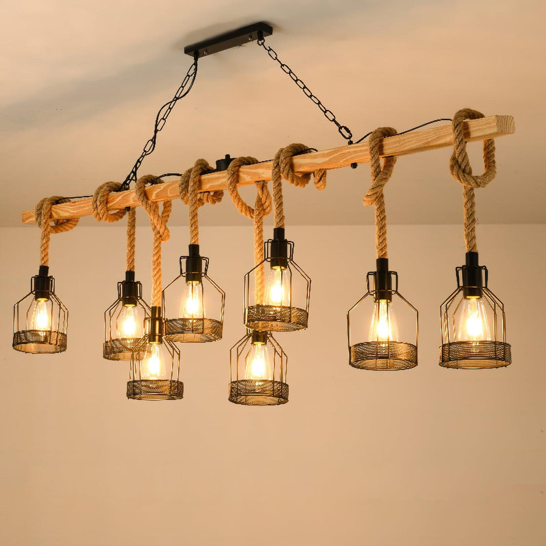 Hemp Rope Industrial Grenade Chandelier - Vakkerlight