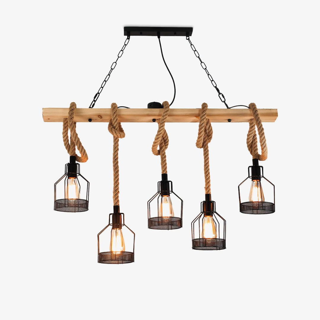 Hemp Rope Industrial Grenade Chandelier - Vakkerlight