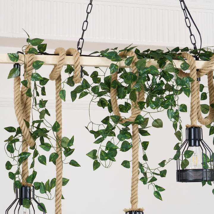 Hemp Rope Industrial Grenade Chandelier