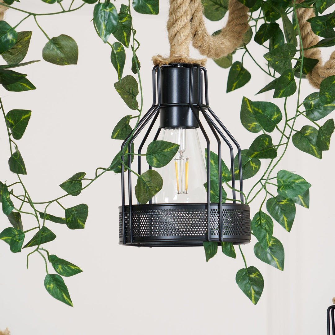 Hemp Rope Industrial Grenade Chandelier - Vakkerlight