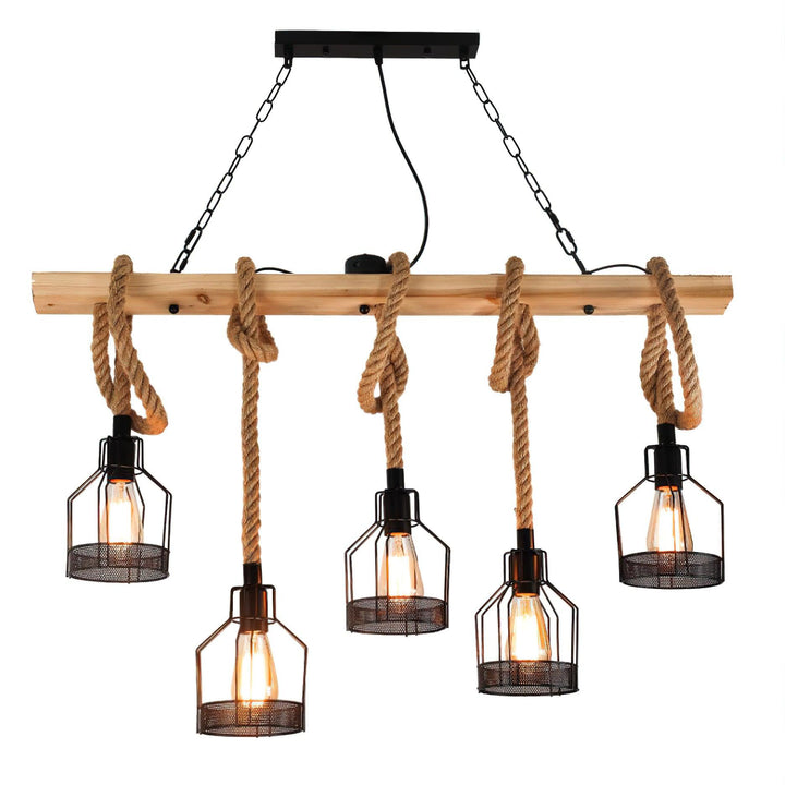 Hemp Rope Industrial Grenade Chandelier - Vakkerlight