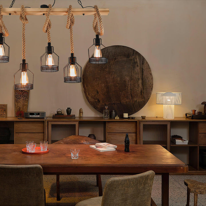 Hemp Rope Industrial Grenade Chandelier - Vakkerlight