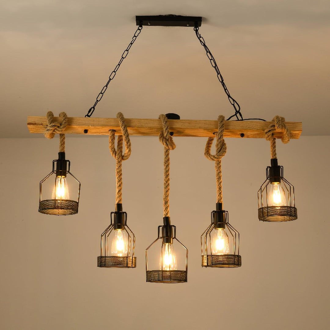 Hemp Rope Industrial Grenade Chandelier - Vakkerlight