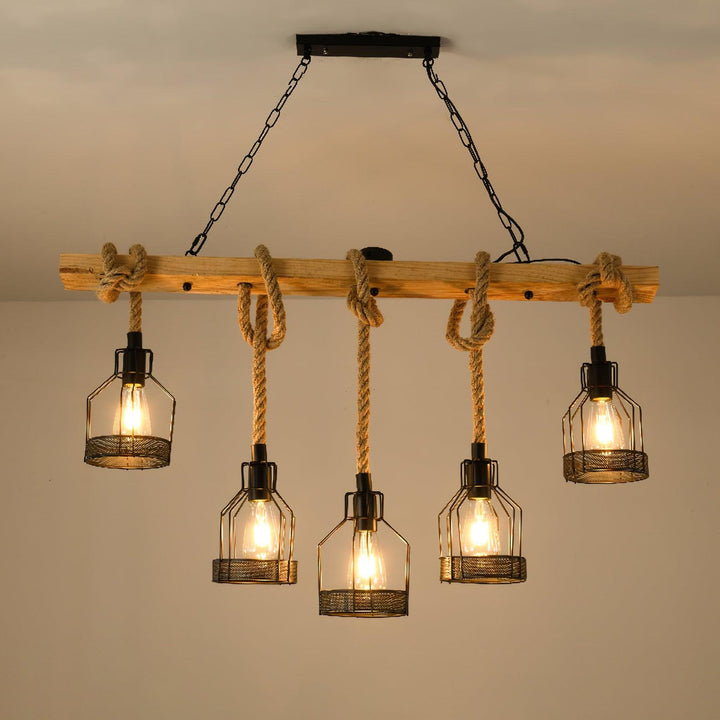 Hemp Rope Industrial Grenade Chandelier - Vakkerlight