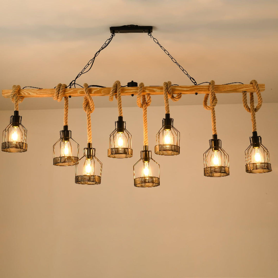 Hemp Rope Industrial Grenade Chandelier - Vakkerlight