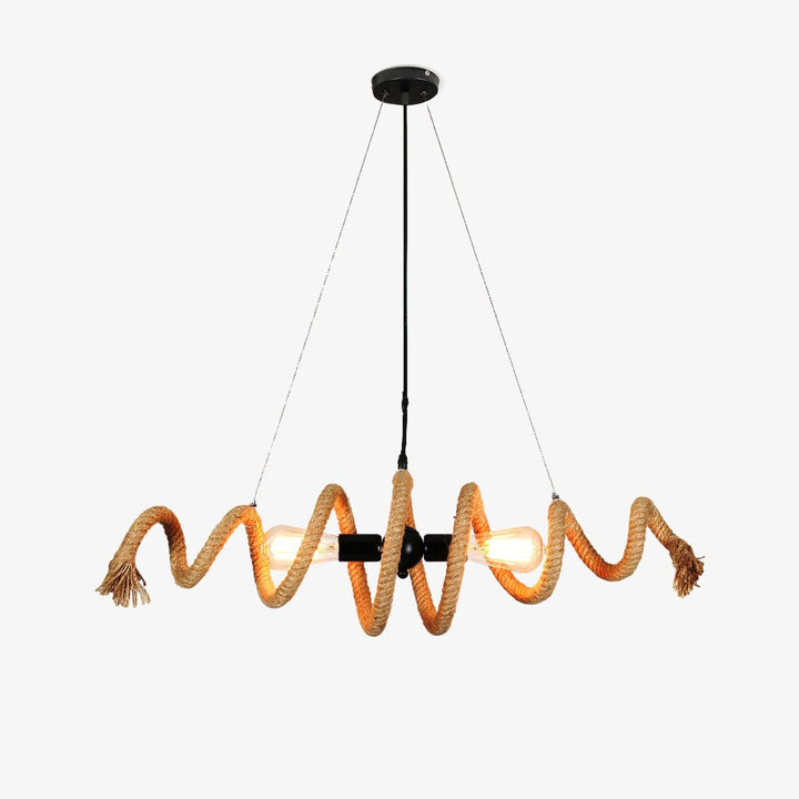 Hemp Rope Industrial Spiral Chandelier - Vakkerlight