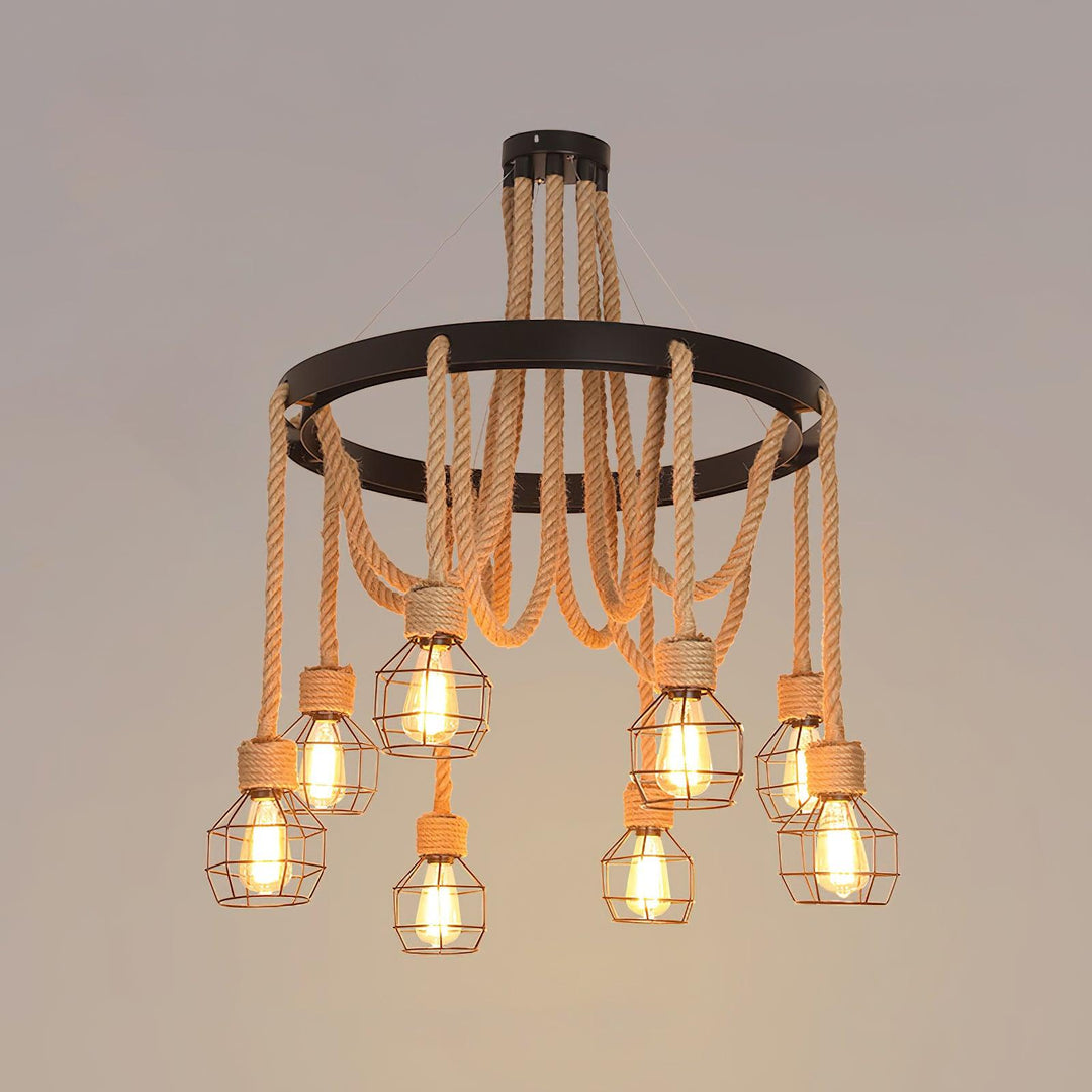 Hemp Rope Industrial Starfall Chandelier - Vakkerlight