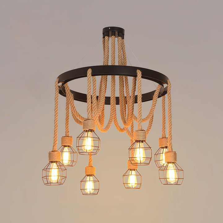 Hemp Rope Industrial Starfall Chandelier - Vakkerlight