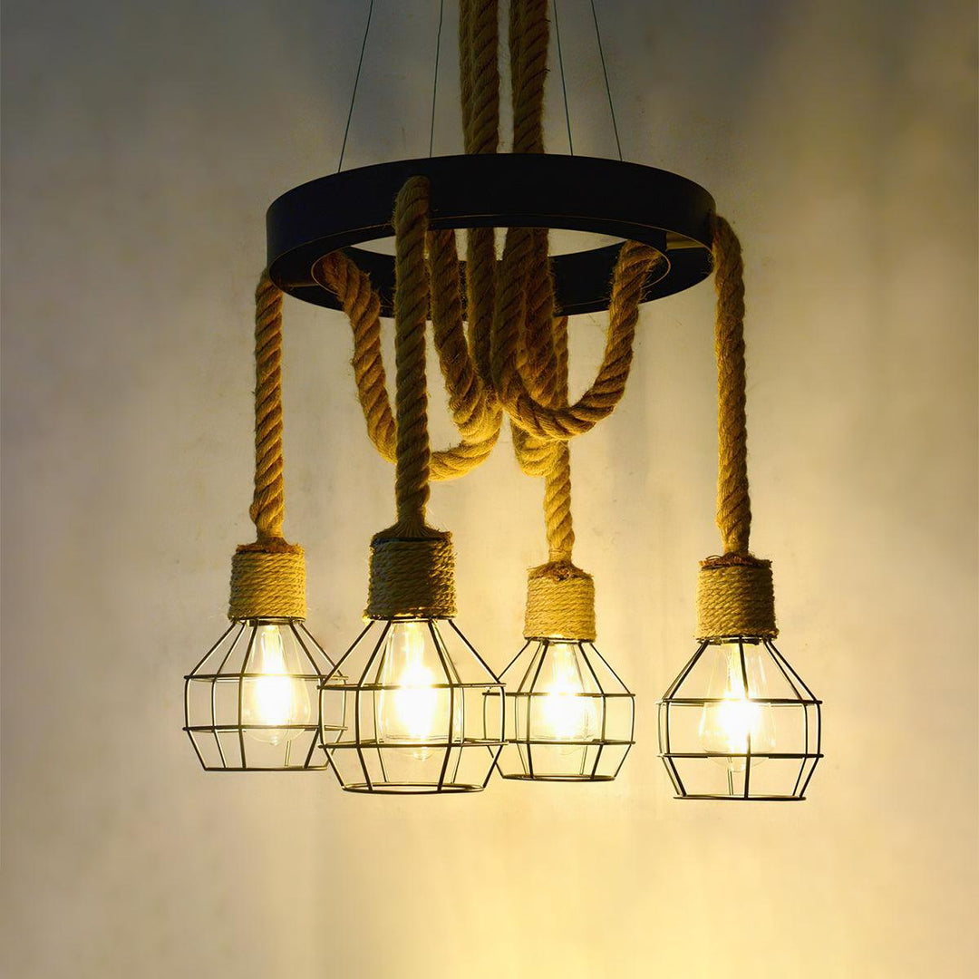 Hemp Rope Industrial Starfall Chandelier - Vakkerlight