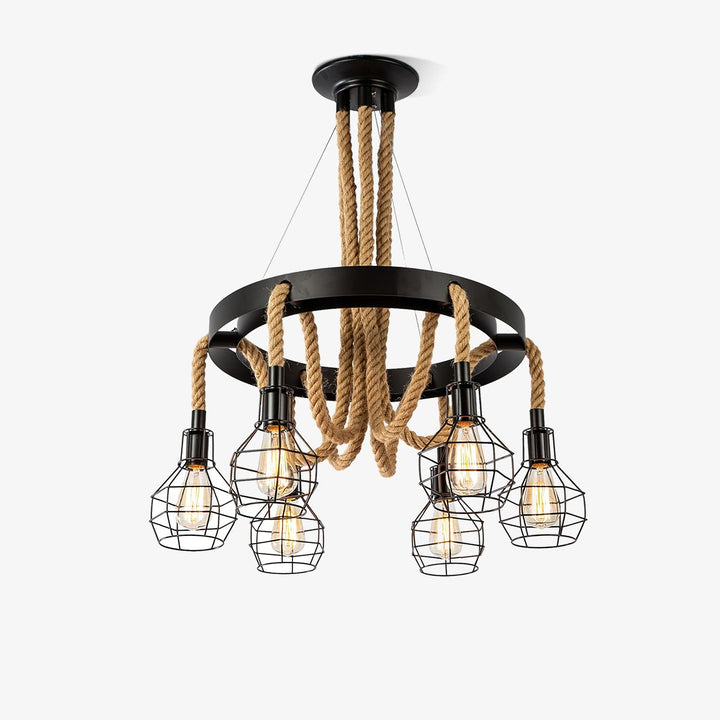 Hemp Rope Industrial Starfall Chandelier - Vakkerlight