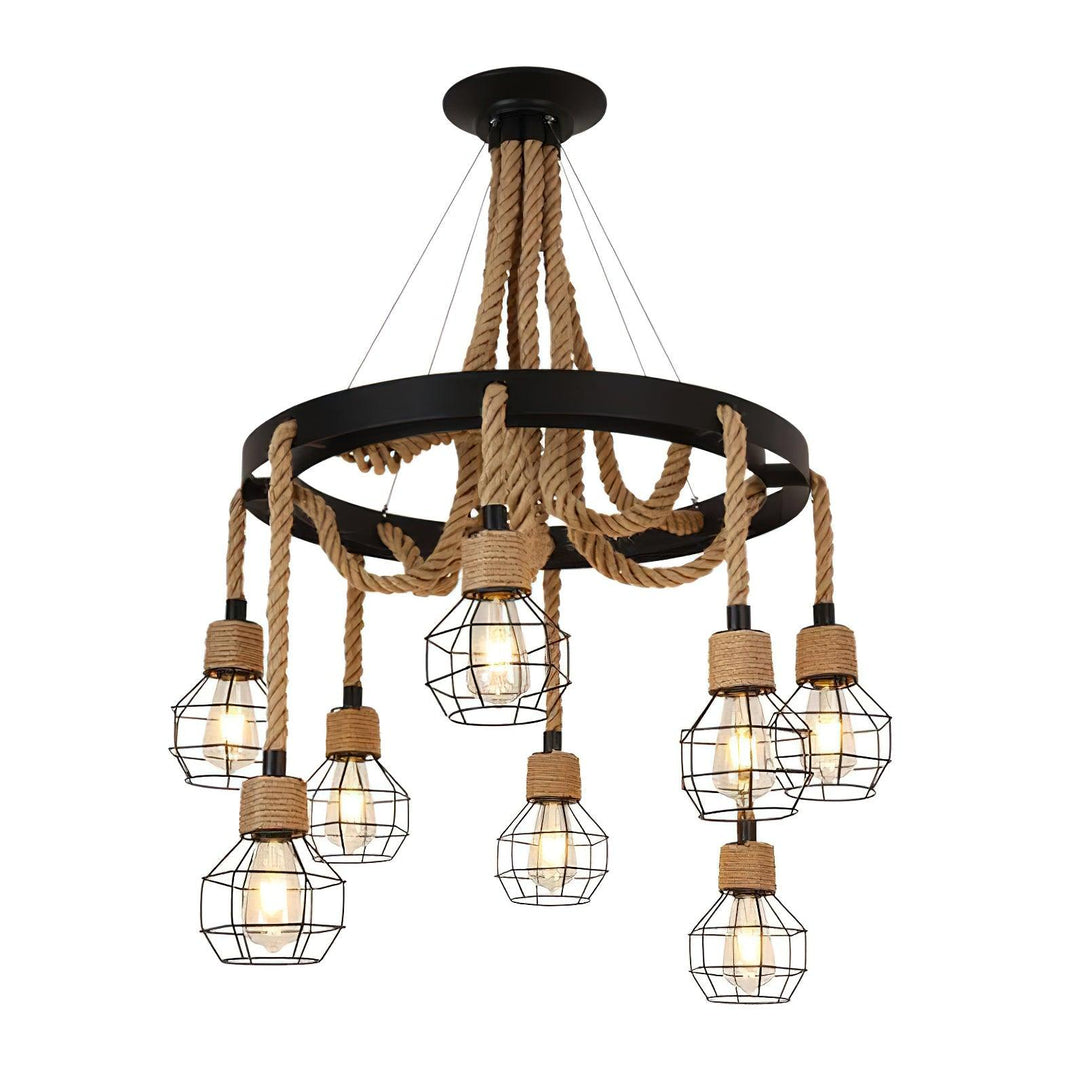 Hemp Rope Industrial Starfall Chandelier - Vakkerlight