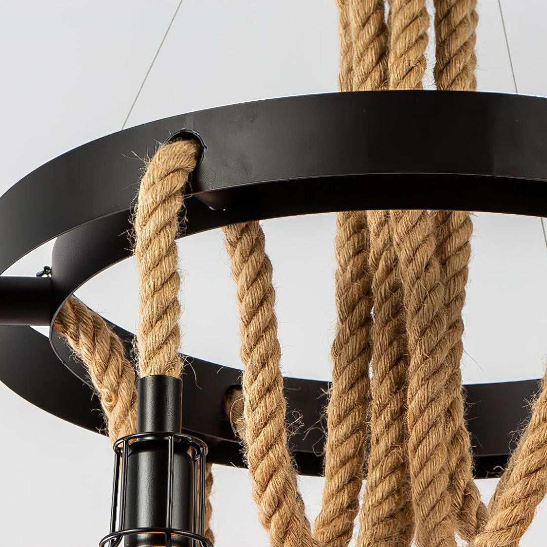 Hemp Rope Industrial Starfall Chandelier - Vakkerlight