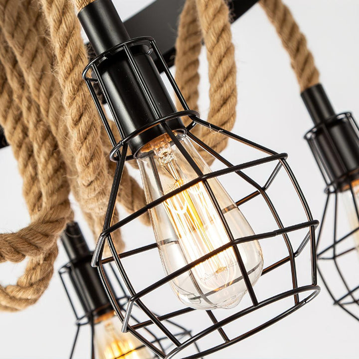 Hemp Rope Industrial Starfall Chandelier - Vakkerlight