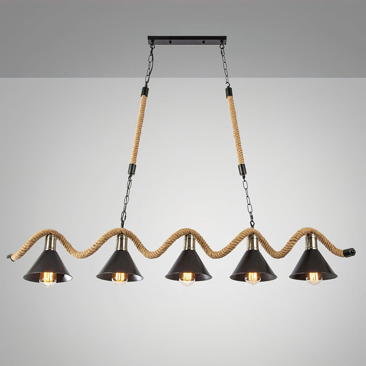 Hemp Rope Industrial Wave Chandelier - Vakkerlight