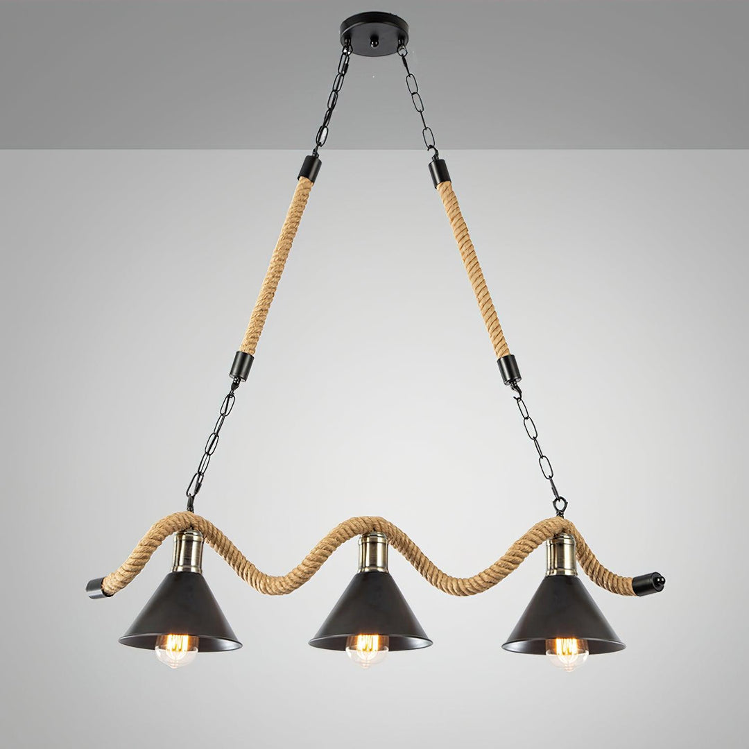 Hemp Rope Industrial Wave Chandelier - Vakkerlight